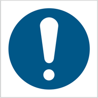 Allgemeines Gebotszeichen rund Blau Weiß nach EN DIN ISO 7010
